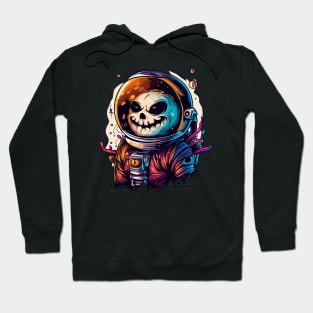 Spooky funny skeleton in spacesuit Hoodie